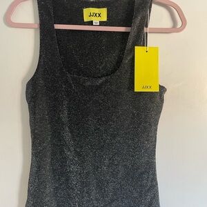BNWT Women's JJXX Black Glittery Tank Top in juniors large